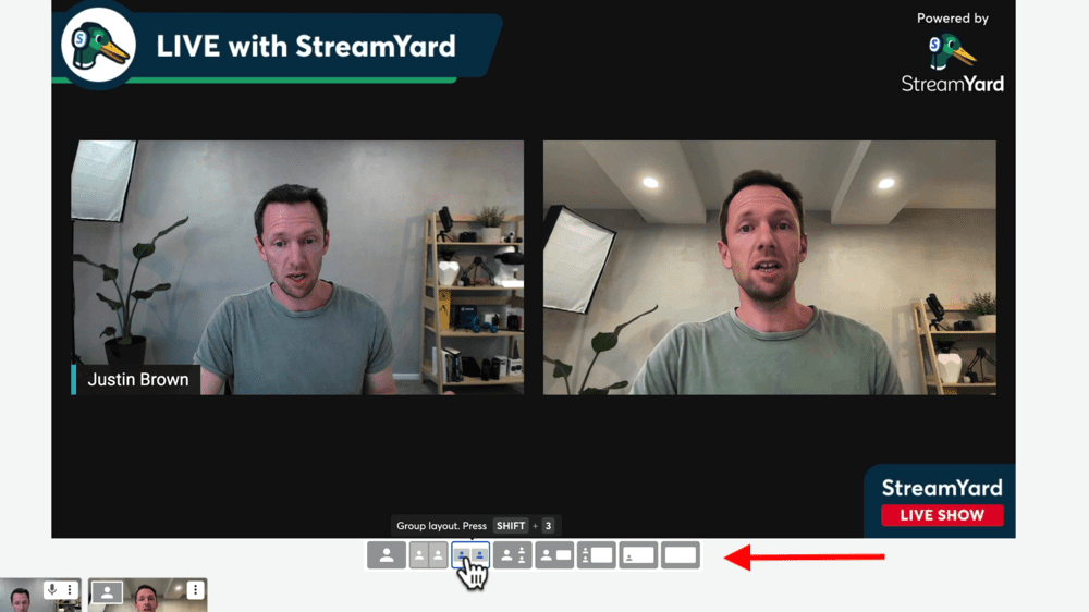 streamyard two cameras