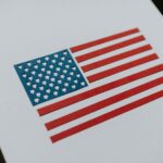 a piece of paper with an american flag on it