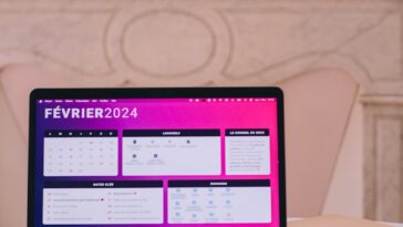 a laptop computer sitting on top of a table